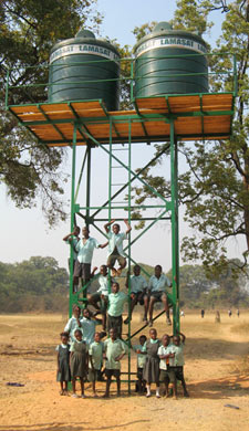 The new water tower at the Limapela School