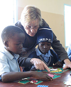 Alison with students